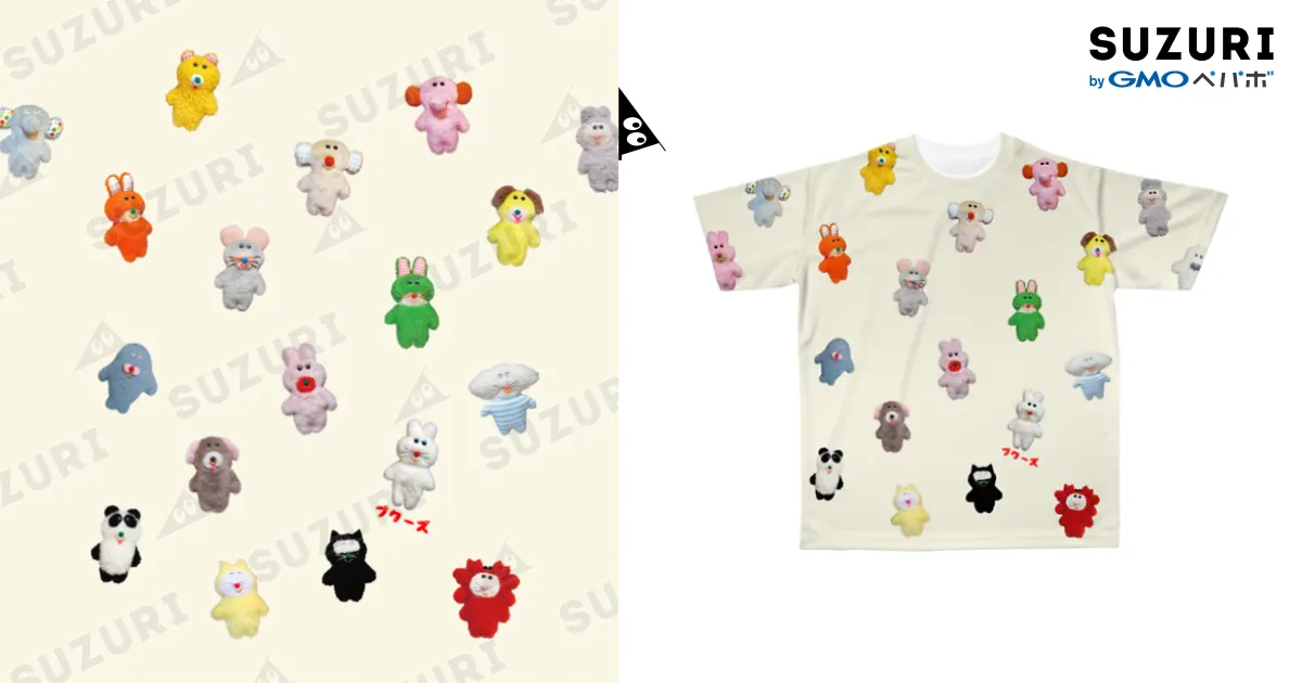 プクーズだらけ / むにゅ ( muunyu )のフルグラフィックTシャツ