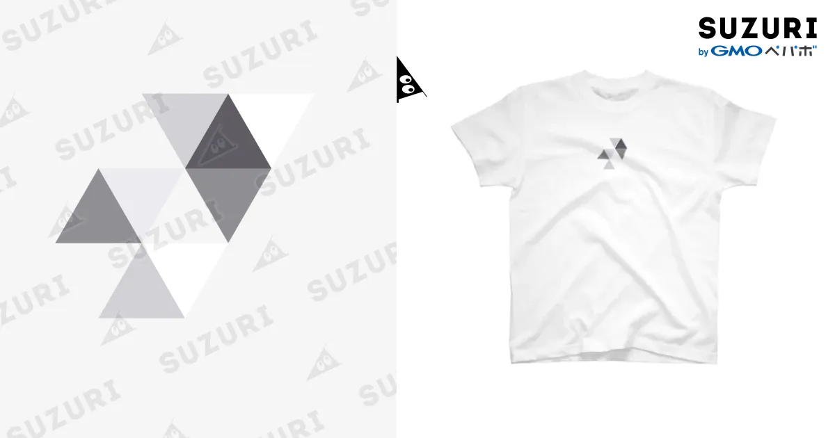 WhiteさまTシャツ さんかくTシャツ（裏首元プリントあり） / おはようミサキング