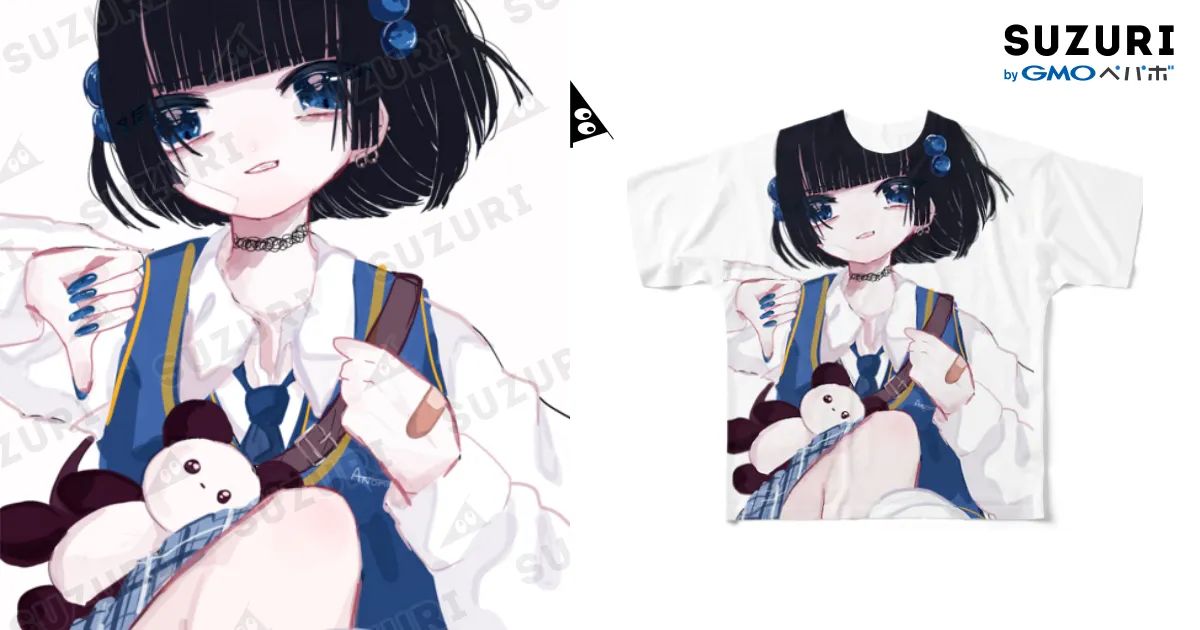 オリジナル　りるるちゃん　フルグラTシャツ　蜜桃まむ　蜂蜜少女　C96　XL フルグラT / anmrのフルグラフィックTシャツ通販 ∞ SUZURI