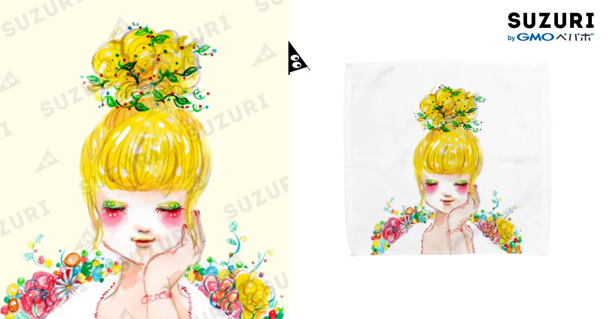 アバンギャルディ　変顔タオル　コハナサイン入りカード入り コウペンちゃん わくわく！はなまるリサイタル ハンドタオル