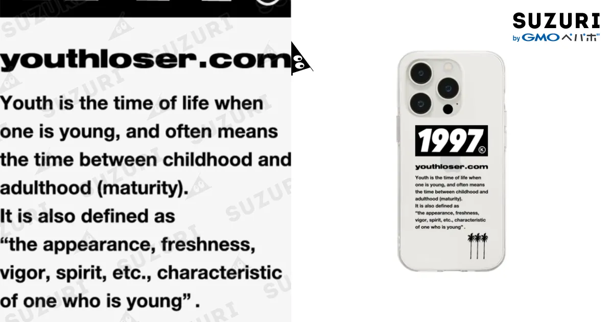 1997 youth loser palmbr/ソフトクリアスマホケース 【公式通販】