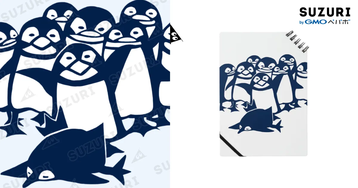 ペンギン切り絵（紺） / 森田まより ( moritamayori )のノート通販