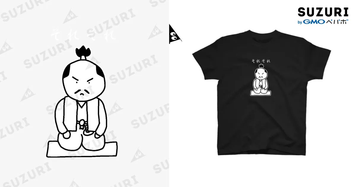 K　白　Sサイズ　 Tシャツ 侍Tシャツ・その壱（白枠付）【KYS動画研究所】 / kysyk0505の