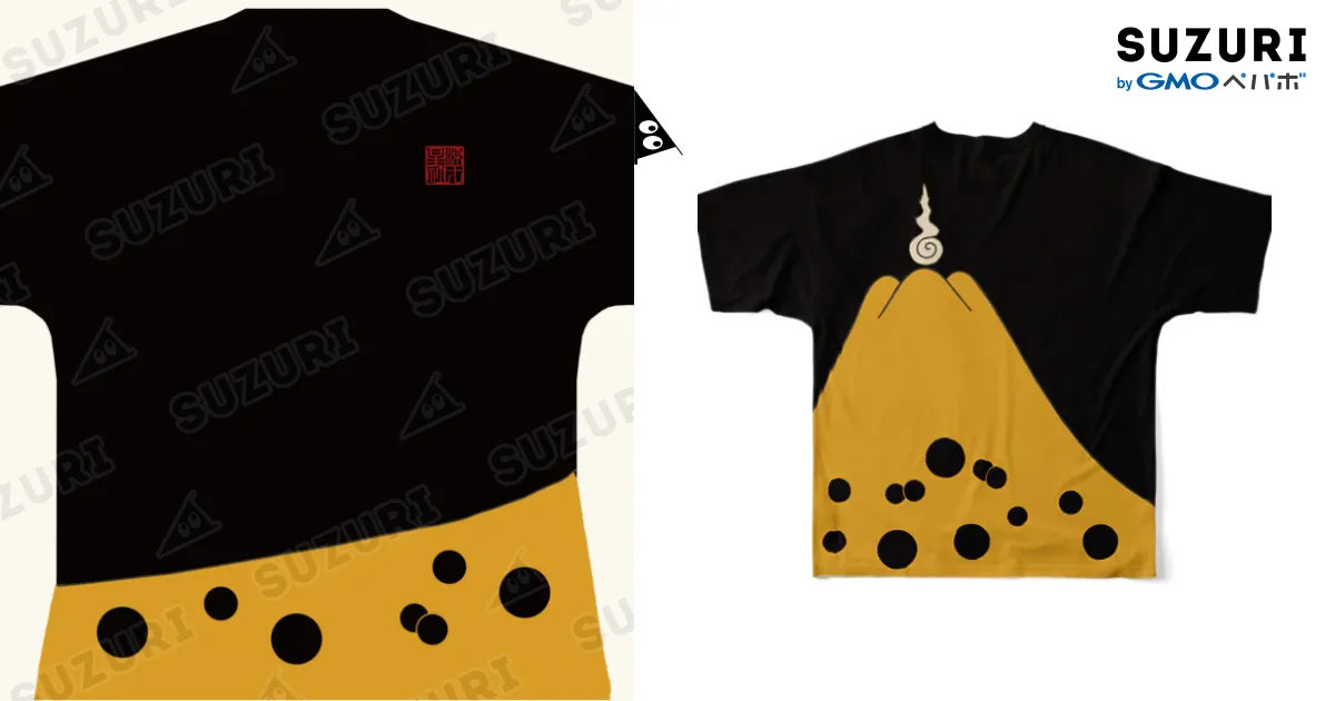 匿名配送❣️己龍 Royz コドモドラゴン Tシャツ タオル 富士御神火文黒黄羅紗陣羽織柄 All-Over Print T-Shirt by Rigel