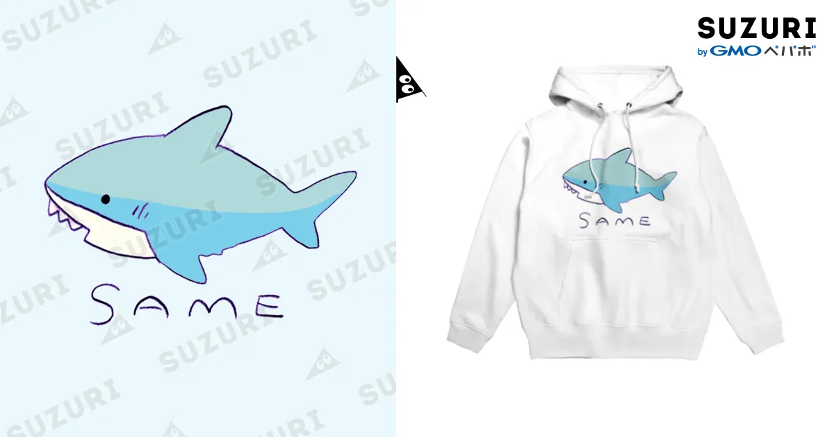 サメ パーカー Tシャツ スウェット / ちくわ屋さん