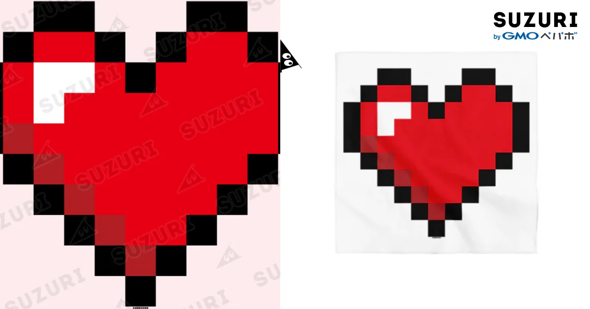 ストリートアート ハートとドルマークの版画 ドット絵】ハートのイギリス国旗を描いてみた / pixel art