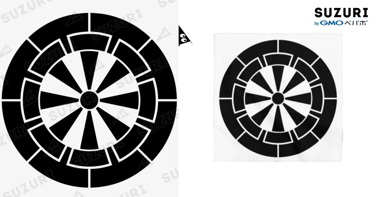 佐藤家家紋「源氏車」 Bandana by 卯佐屋雄誠堂(オフィス222