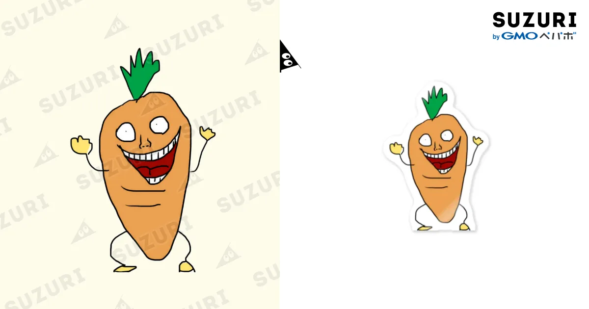にんじん人間 Sticker by 弥生里莉 ( ukiukiririchan ) ∞ SUZURI