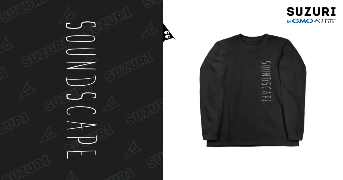 Optstuff ブラック ロングスリーブ Tシャツ SoundScape ロンT プリントカラーブラック / Haus It Feelin' Shop