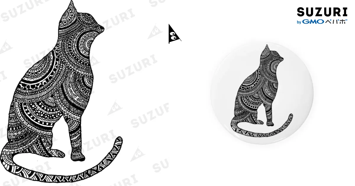 ゼンタングル 猫 ネコ ねこ / Fe12の缶バッジ通販 ∞ SUZURI