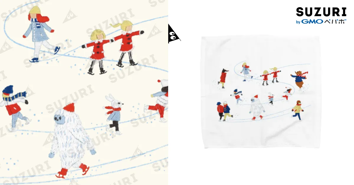 スケートの刺繍密集 / tomocco shop ( tomocco )のタオルハンカチ通販