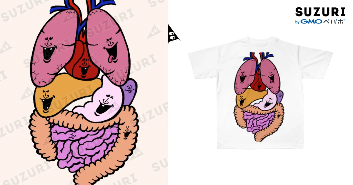 元気な内臓 / chimpan ( chimpan4 )のフルグラフィックTシャツ