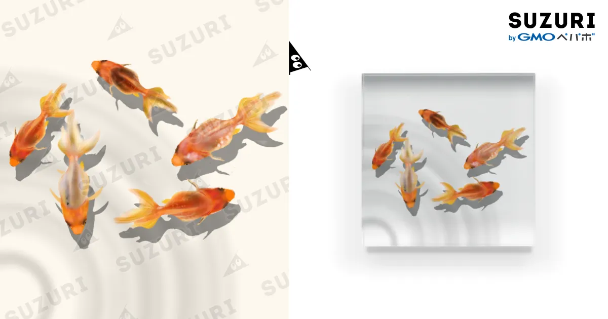 アクリルブロック　泳ぐ金魚 泳ぐ金魚 - ミタカ - BOOTH