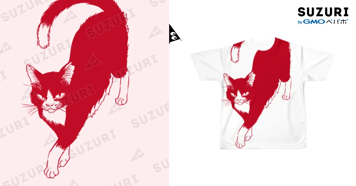 でかねこA赤 / でんや SUZURI店 ( ishideden )のフル