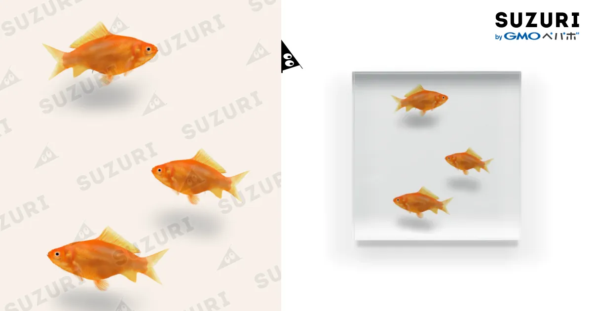 金魚3尾 / Kanshadoのアクリルブロック通販 ∞ SUZURI（スズリ）