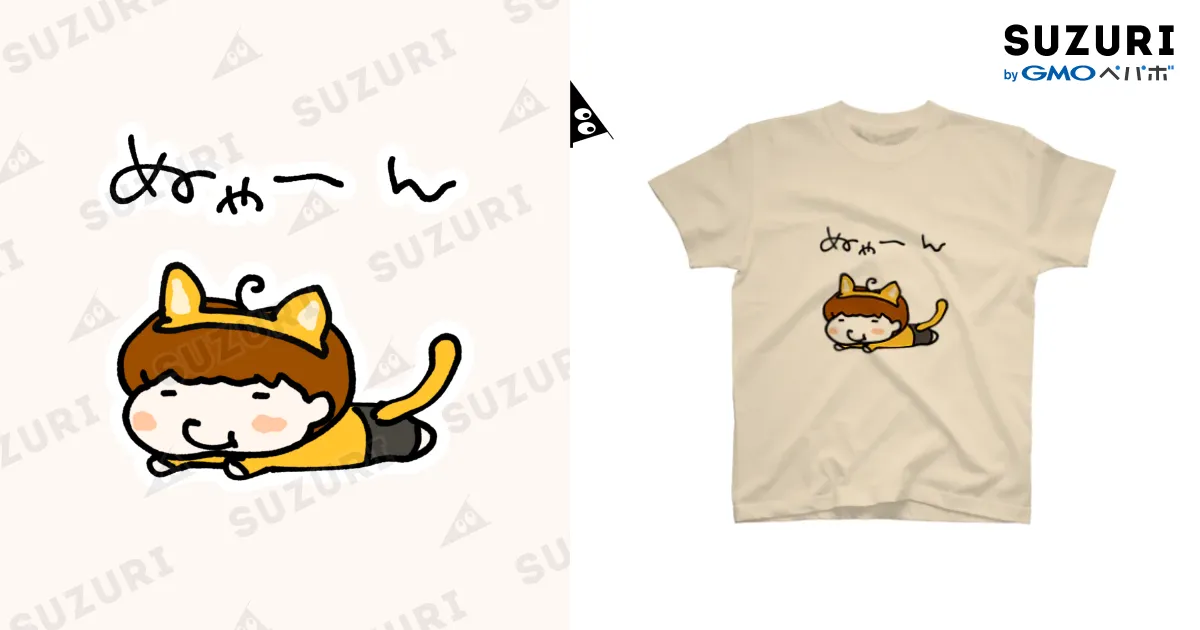 たぬにゃ 猫楠 T-Shirts Color ホワイト | Yokai-Shop