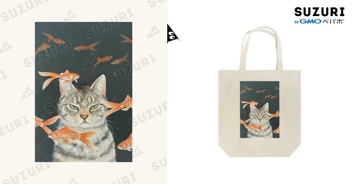 ❤️一閑張りバッグ 猫と金魚 一閑張りバッグ “猫と金魚” | iichi 日々の暮らしを心地よくする