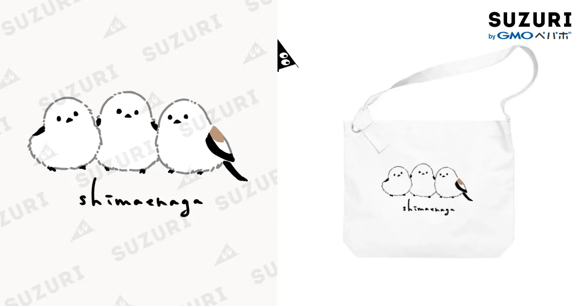 シマエナガ / long-tailsのビッグショルダーバッグ通販 ∞ SUZURI