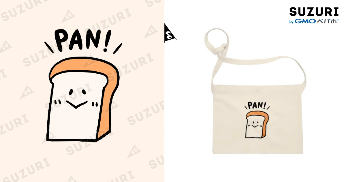 食パンのPANくん。 / ぐみこのパン屋🍞 ( s1n0gu )のサコッシュ通販