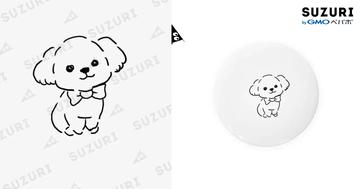 マルプーちゃん ホワイト ゆるめ Tin Badge by Link0723 ∞ SUZURI