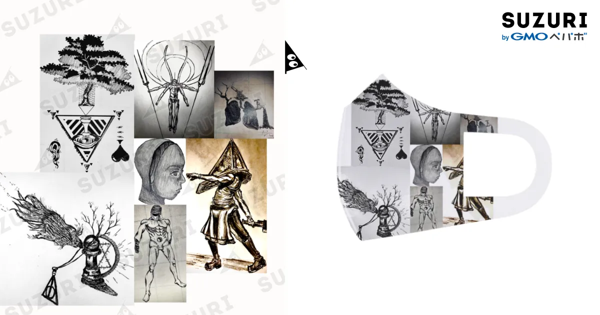 チー牛 / Pomp S-/- ( rikky__________ )のフルグラフィックマスク通販