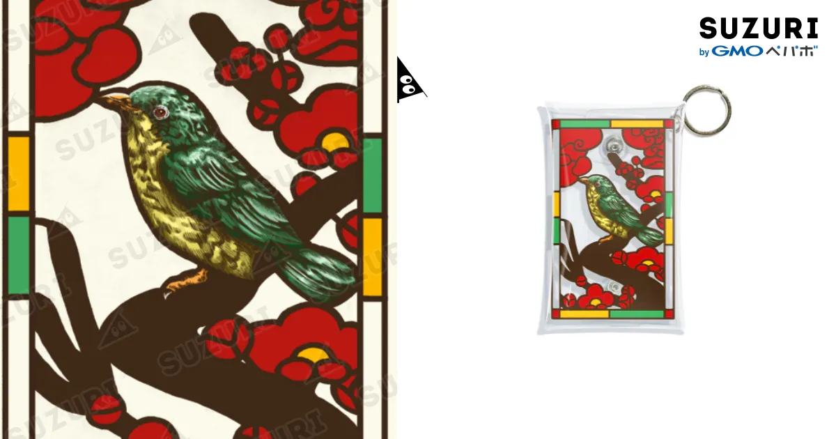 花札鳥レトロステンドグラス / もちんヌ ( Emochi_mochi_ )のミニ