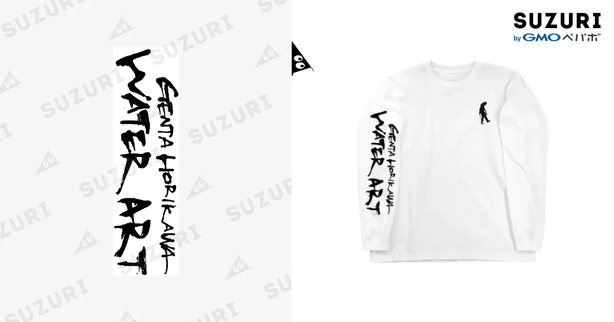 SY32 ホワイト ロングスリーブシャツ 胸元ワッペン&グラフィック