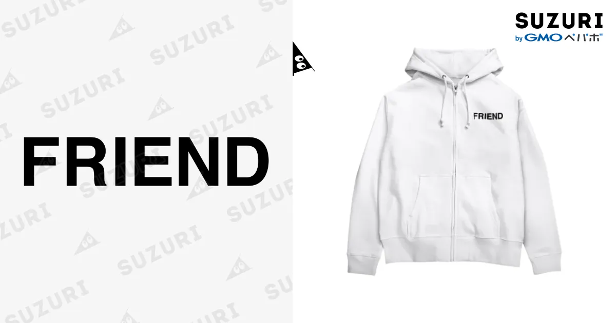 FRIEND-フレンド- Zip Hoodie by TOKYO LOGOSHOP 東京ロゴショップ