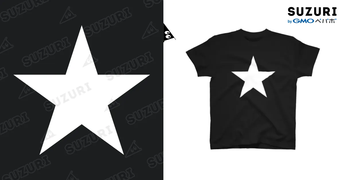 BLACK STAR-GTO STAR-(黒星・ワンスター) 白ロゴ / DRIPPED ( dripped