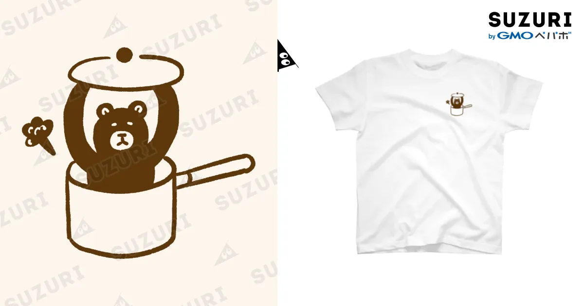 左胸ワンポイントクマロゴTシャツ / 竹中商店