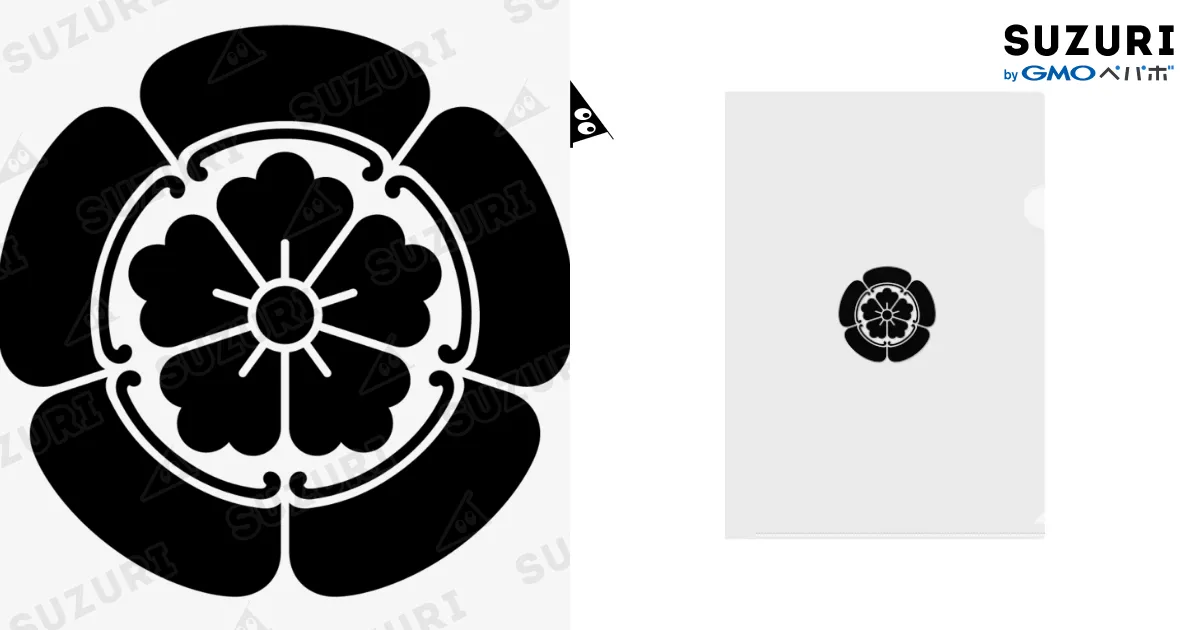 織田信長 家紋 織田木瓜（黒） / sengokuartのクリアファイル通販