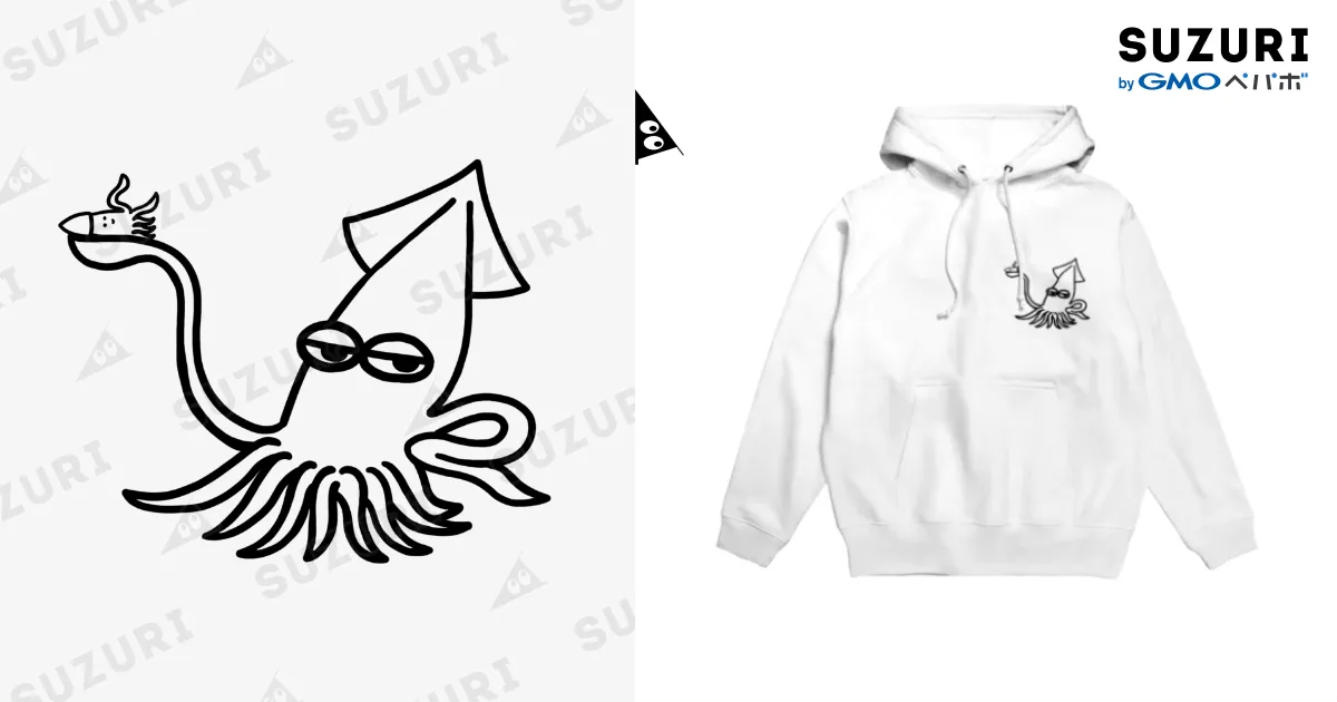 イカはいかが？ / 駄洒落展 ( DAJARE-PRODUCTION )のパーカー通販