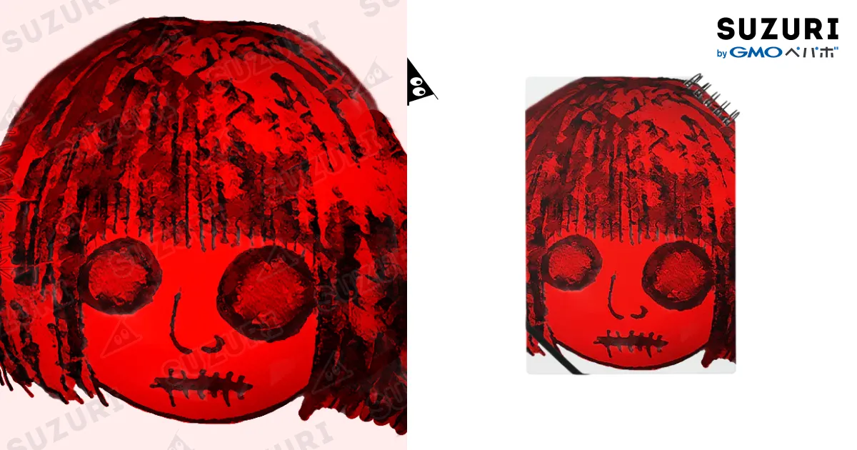 赤と黒の怖い顔＊イラスト＊闇＊病み / 【ホラー専門店】ジルショップ