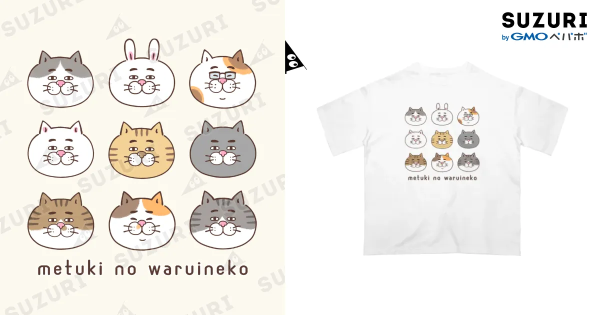 【メール便可】オーバーサイズ・プリントTシャツ 【わるいこ】 [ネコラ NECOLA 悪魔] DRTP011 DRTP011 オーバーサイズ・プリントTシャツ 【わるいこ】 [ネコラ