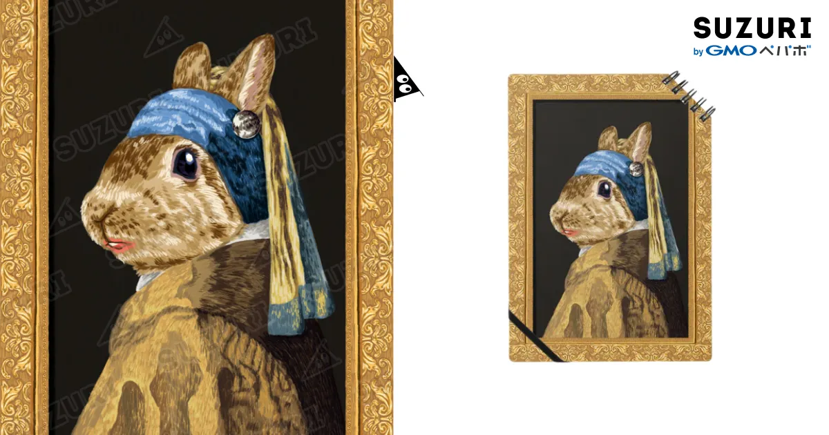 名画×動物「真珠の耳飾りのうさぎ」 / mikiko and chaco
