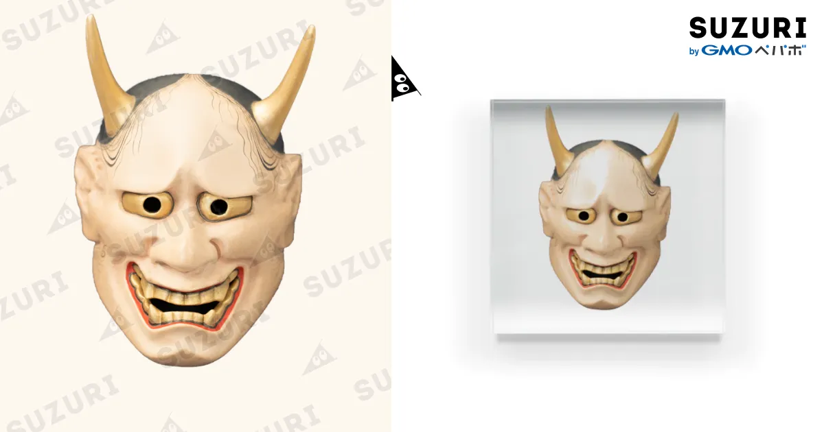 般若 はんにゃ 般若面 Acrylic Block by お面グッズ 面処 ( takatyow