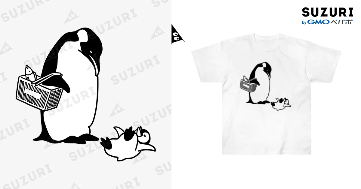 スーパーで駄々をこねるペンギン / ichomaeのヘビーウェイトTシャツ