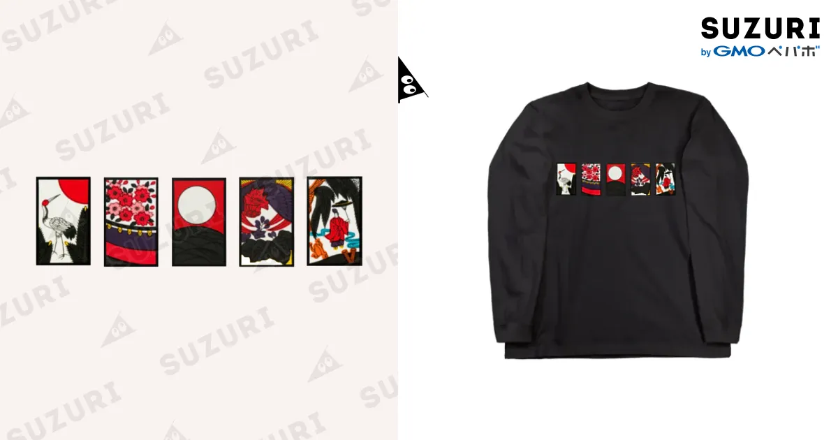 花札 五光 / hide_and_seekのロングスリーブTシャツ通販