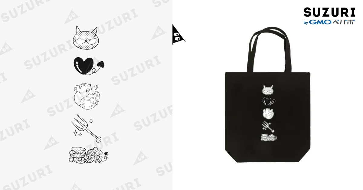 ゲロ可愛い悪魔(モノクロ)(ミニキャラ) 2023年美少年展 / 豚箱