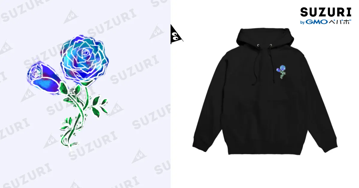 青い薔薇 / にゃんお ( N0_07_Nyano )のパーカー通販 ∞ SUZURI