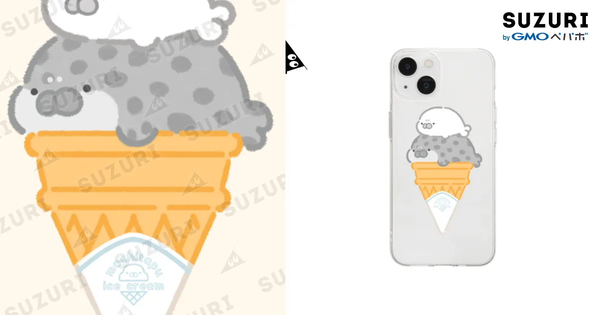 もちたぷあざらし ダブルアイスクリーム / もちたぷ商店 -SUZURI店