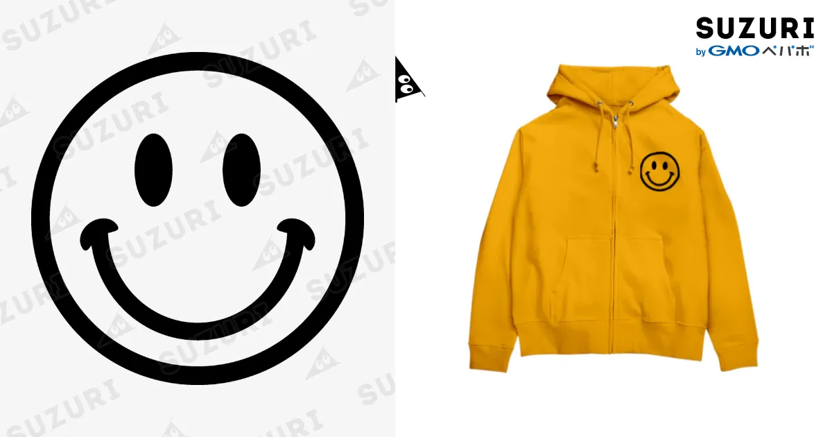 スマイルフェイス ニコちゃんマーク ブラック / QUQU_WORKS