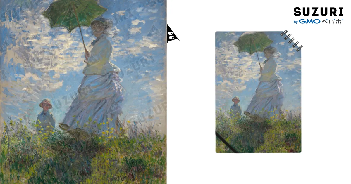 クロード・モネ「Woman with a Parasol-Madame Mone Woman with a