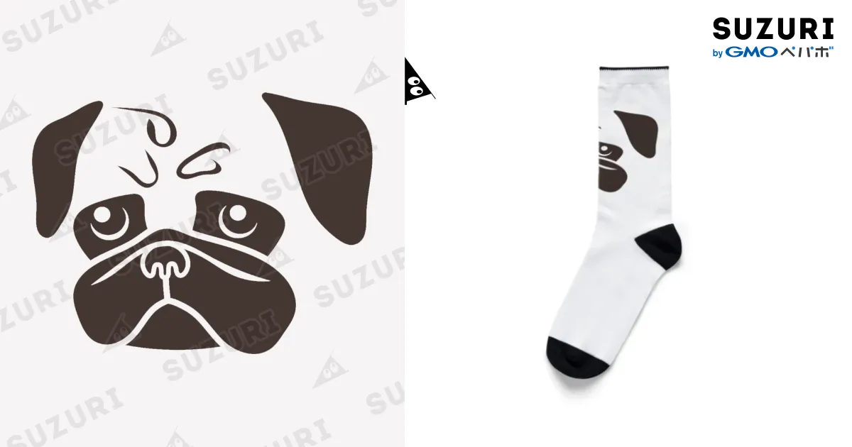 PUG-パグ-ぱぐ パグ文字ワンポイントTシャツ / パグ PUG ぱぐ OHMAI