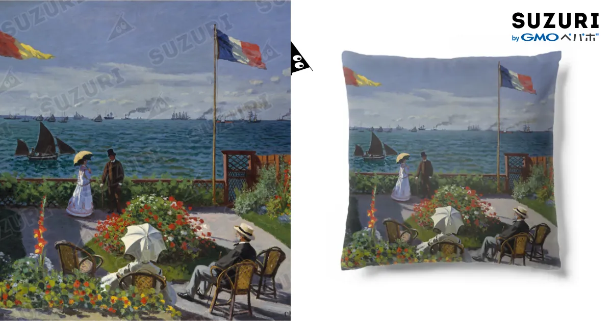 サンタドレスの庭園 / Garden at Sainte-Adresse Cushion by