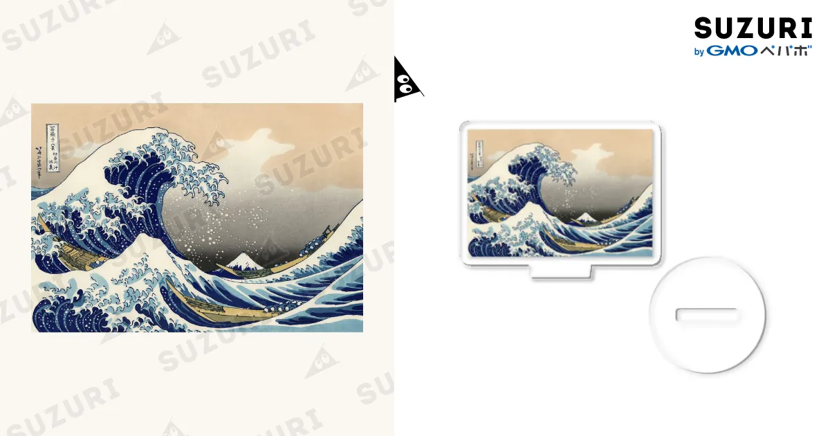 ❤️❀特大アクリルＡ3絵画額付き❀神 富嶽三十六景 神奈川沖浪裏 / The Great Wave Off the Coast of