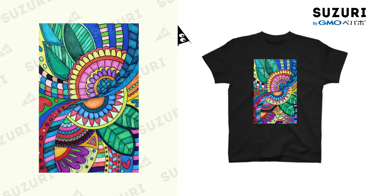 障害者アート 手描きイラスト カラフルアート / 結華 ( y123456789 )の