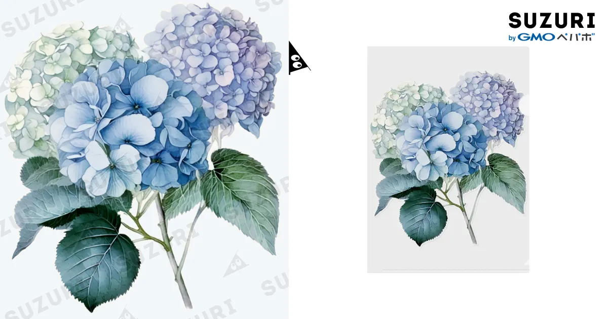 紫陽花の水彩画 フレーム付き 7d50a7c9b0524cd75db4c37f5b0dcc