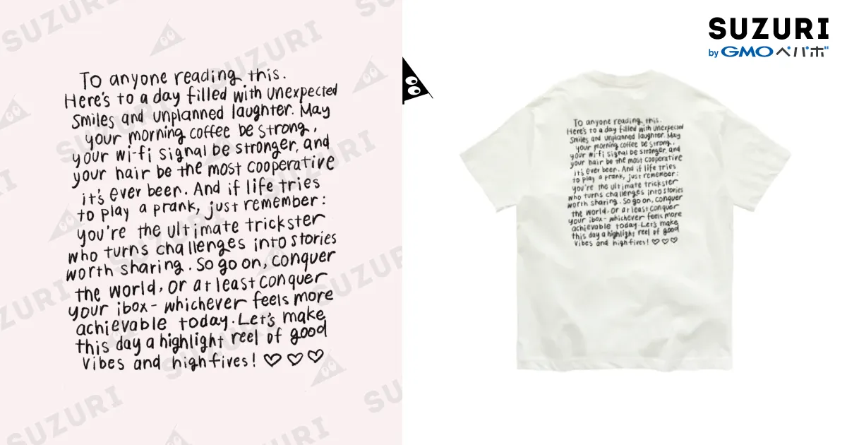 ポジティブメッセージ手書きTシャツ / shimuko shop ( shimuko