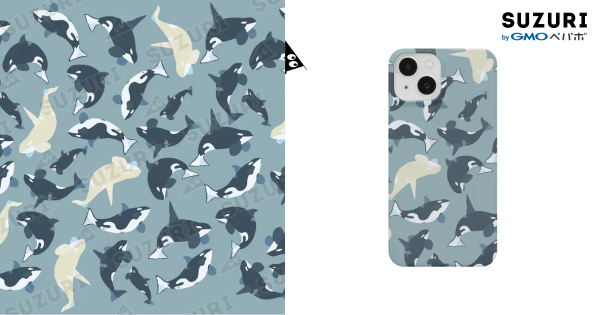 いっぱいのシャチ（たまに白シャチ） / まつおるかグッズ ( matsuorca